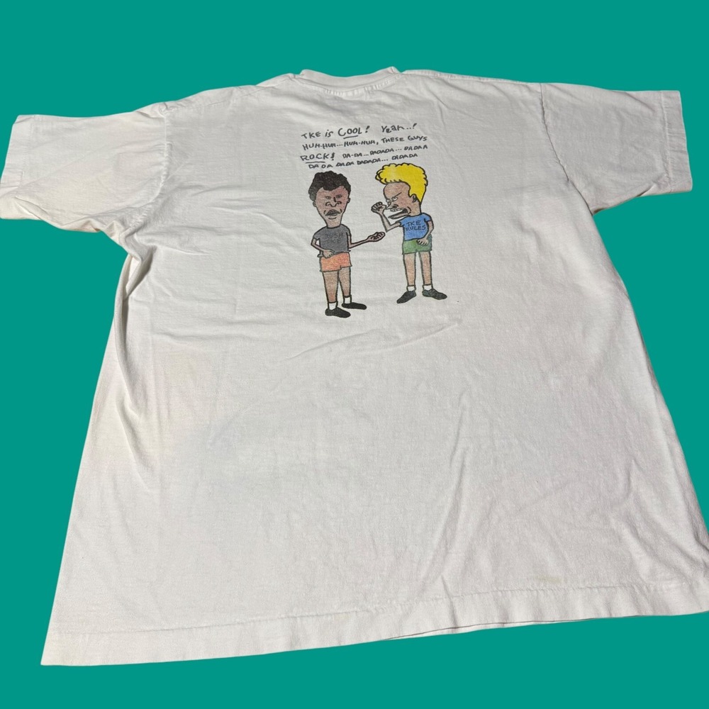 1993 Tau Kappa Epsilon TKE Fraternity Beavis & Butthead T Shirt XL Distressed